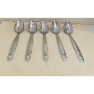 Oneida Stainless 5 Piece Serving Spoons Hanging Restaurant Slotted and Solid